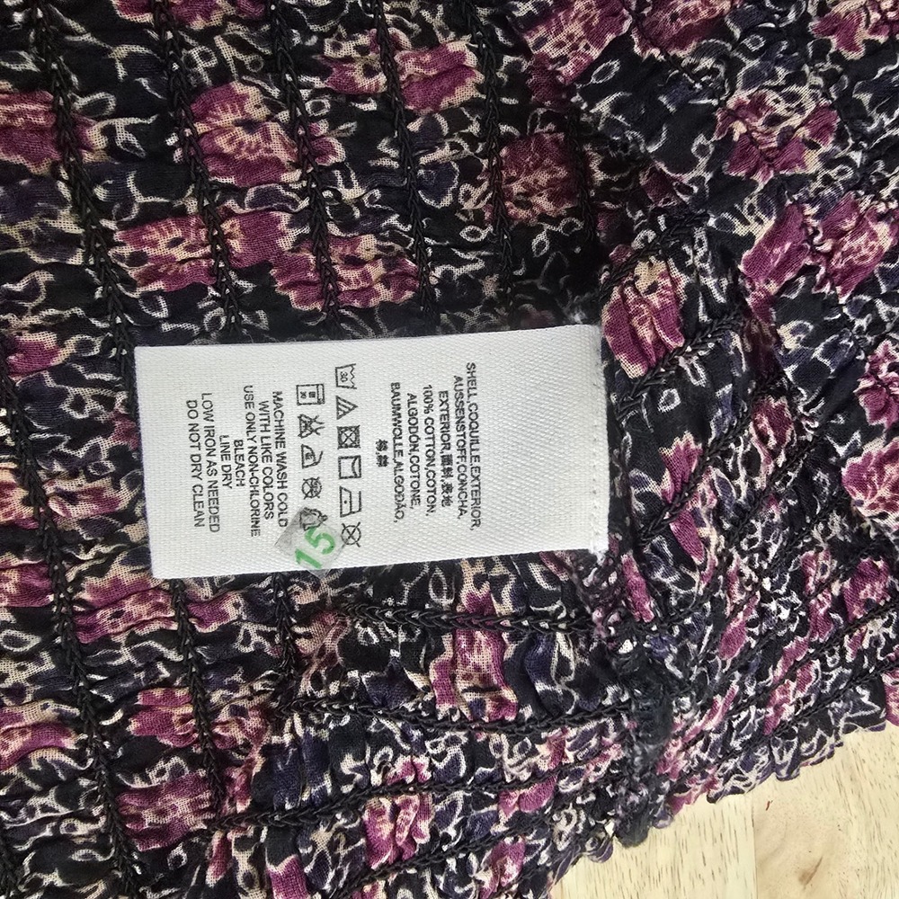Free People Womens Purple Floral Ruffle‎ Open Back Smocked Mini Dress XS - Picture 4 of 7